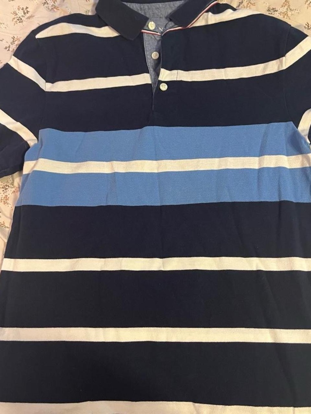 navy polo shirt